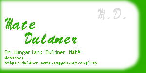 mate duldner business card